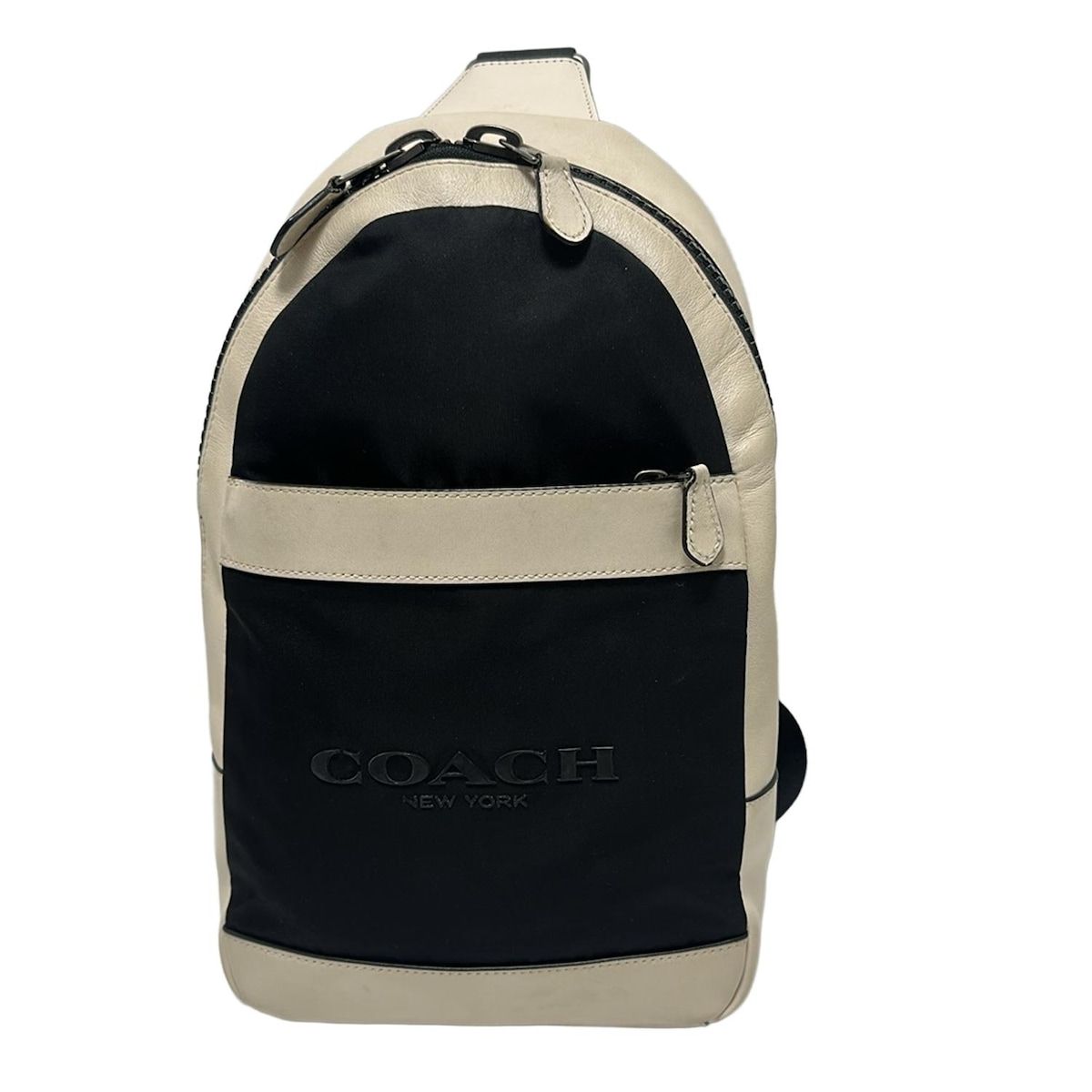 COACH コーチ ワンショルダーバッグ - F59320 黒×ベージュ レザー