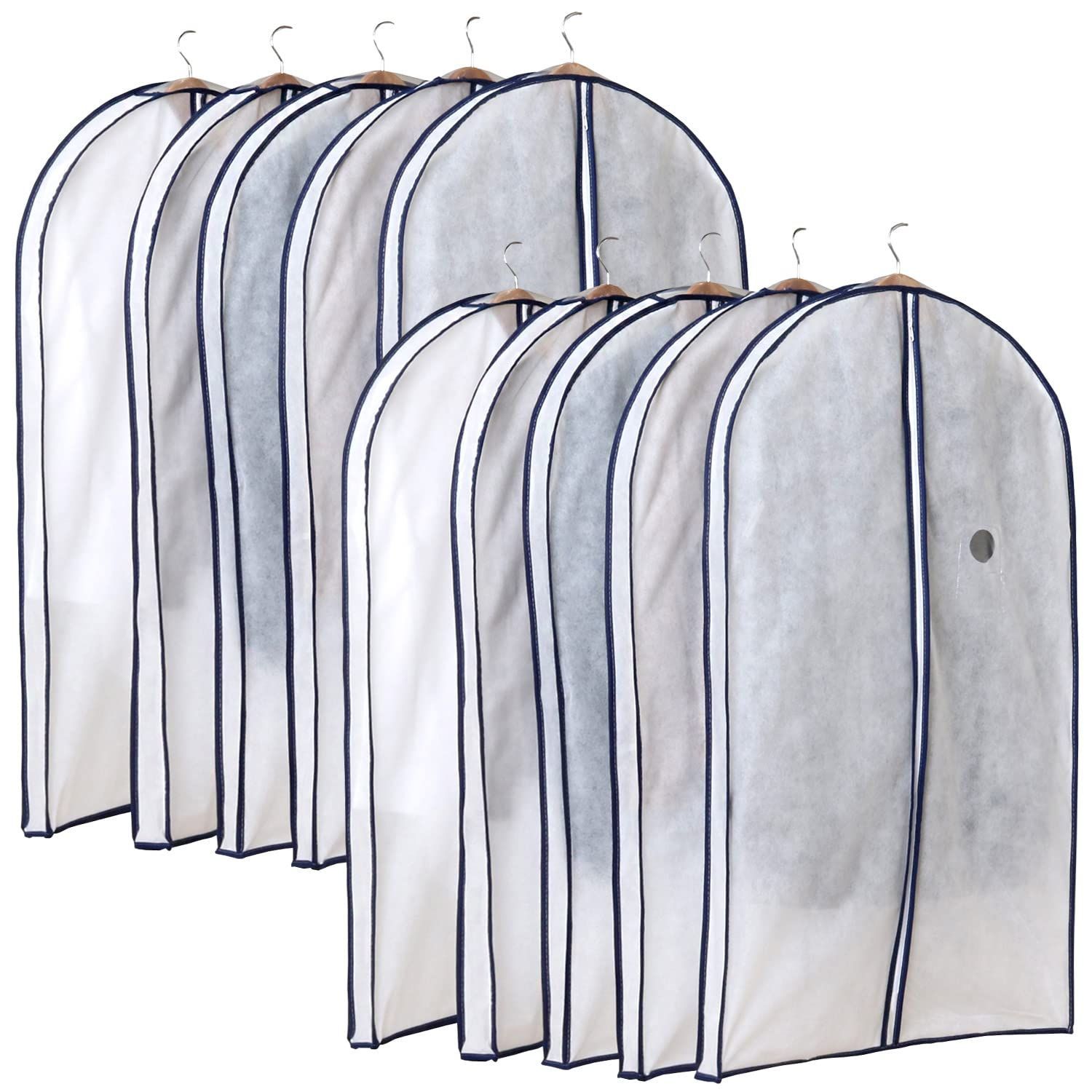 アストロ 衣類カバー マチ付きで厚手衣類対応 ショートサイズ 10枚組 吊り下げたまま使えるゆったりシワになりにくいマチ付き洋服カバー 通気性の良い不織布がホコリなどの汚れをガード 