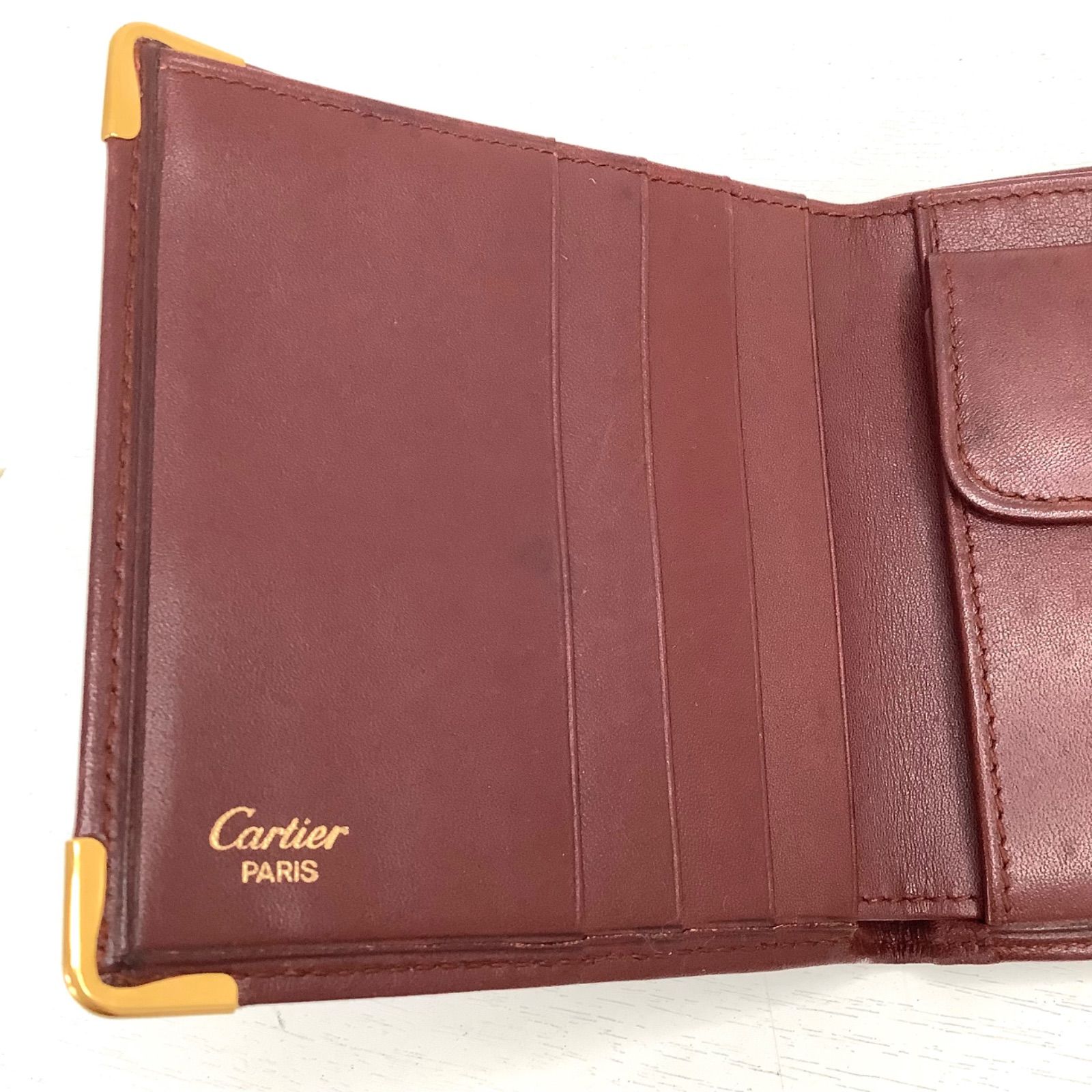 Cartier カルティエ マストライン 二つ折り財布 エンボスロゴ