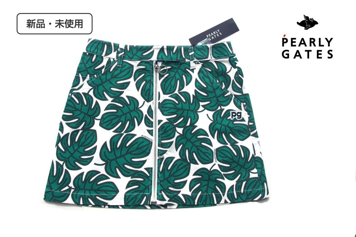 ｜ ｜パーリーゲイツ｜pearly gates｜モンステラボタニカル ゴルフスカート｜055-0134520｜レディースゴルフウェア｜1