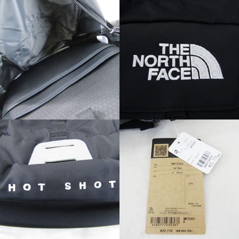 未使用 THE NORTH FACE ノースフェイス バックパック NM72302 ホットショット 27L K ブラック  61001135