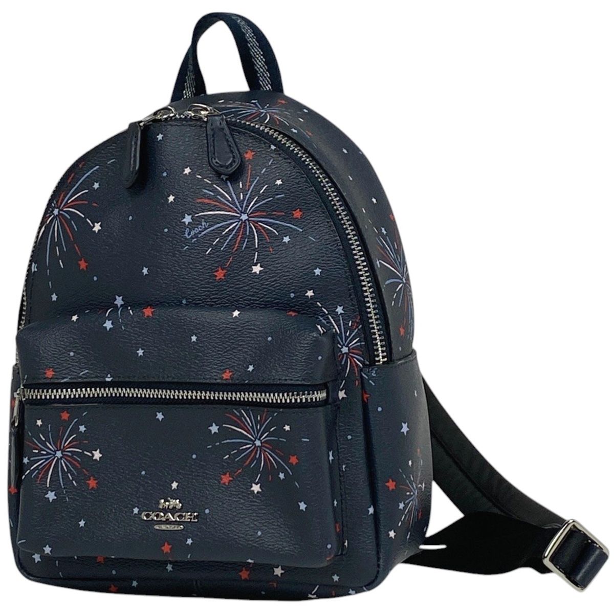 コーチ COACH ロゴ リュックサック ミニ バッグパック ミニ チャーリー 花火 リュック レザー ネイビー F72774 レディース