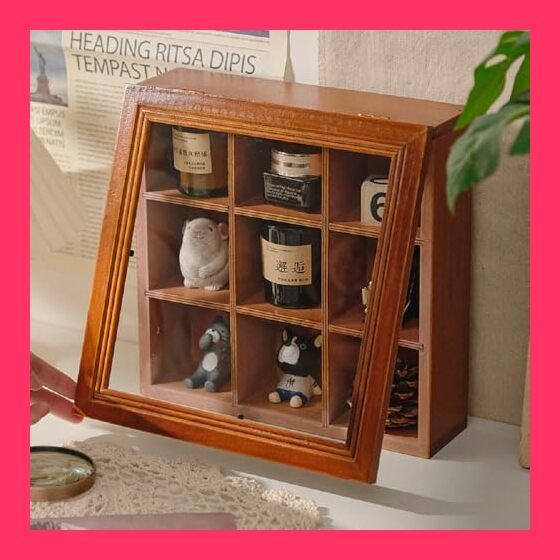 スタッフおすすめ！】koundeneko コレクションボックス 木製 9仕切り