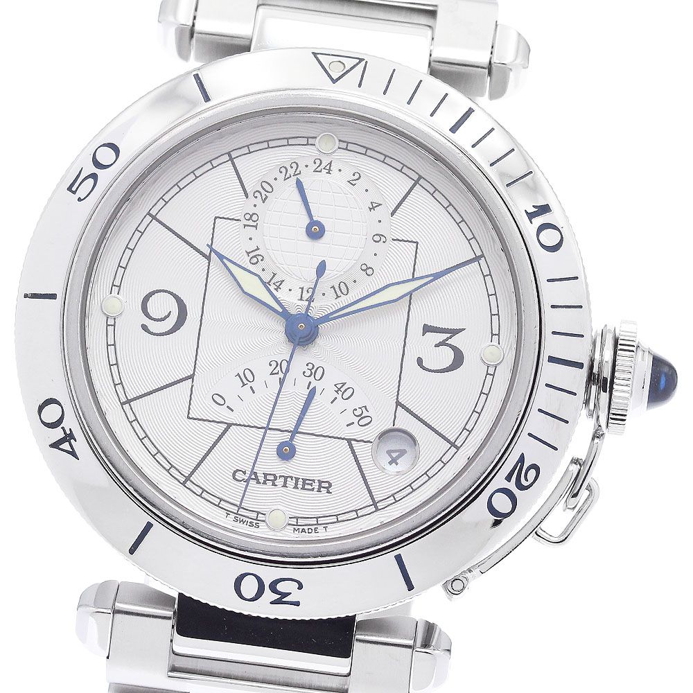 カルティエ CARTIER W31037H3 パシャ38ｍｍ GMT パワーリザーブ 自動巻き メンズ _823560