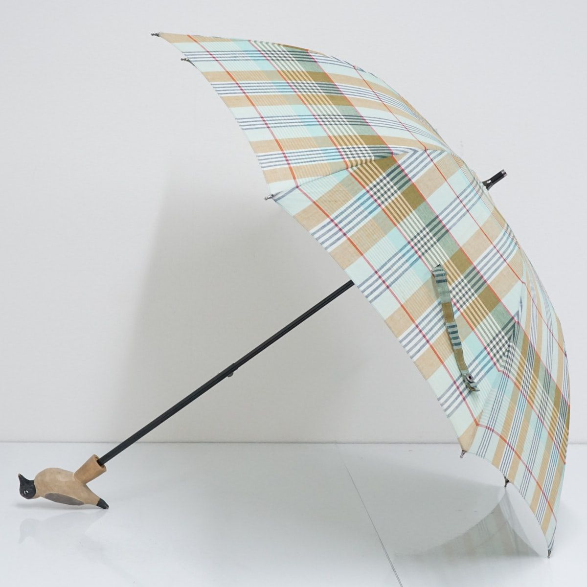 日傘 Lala Senorita ララセニョリータ 品 晴雨兼用 ボナパルトカモメ チェック グリーン系 S2529