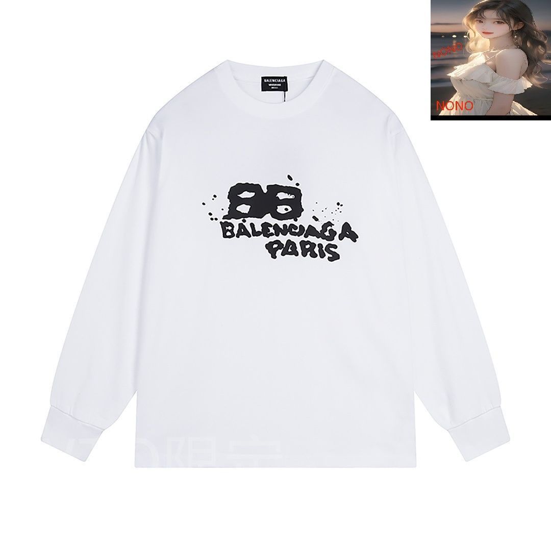 大人気♪【BALENCIAGA】 デストロイド ロングスリーブ T シャツ 本日限定特価】Balenciaga グラフィティプリント ロングスリーブ