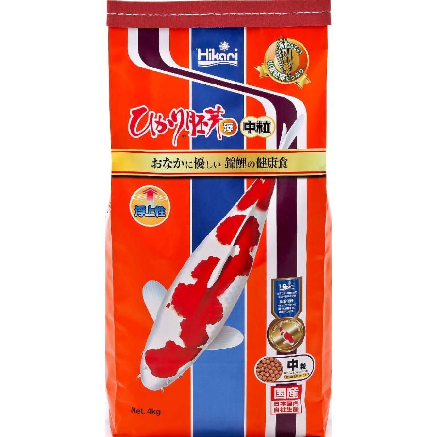 【同梱不可】【2個セット】キョーリン ひかり胚芽 中粒 浮上 4kg 錦鯉 餌 飼料　