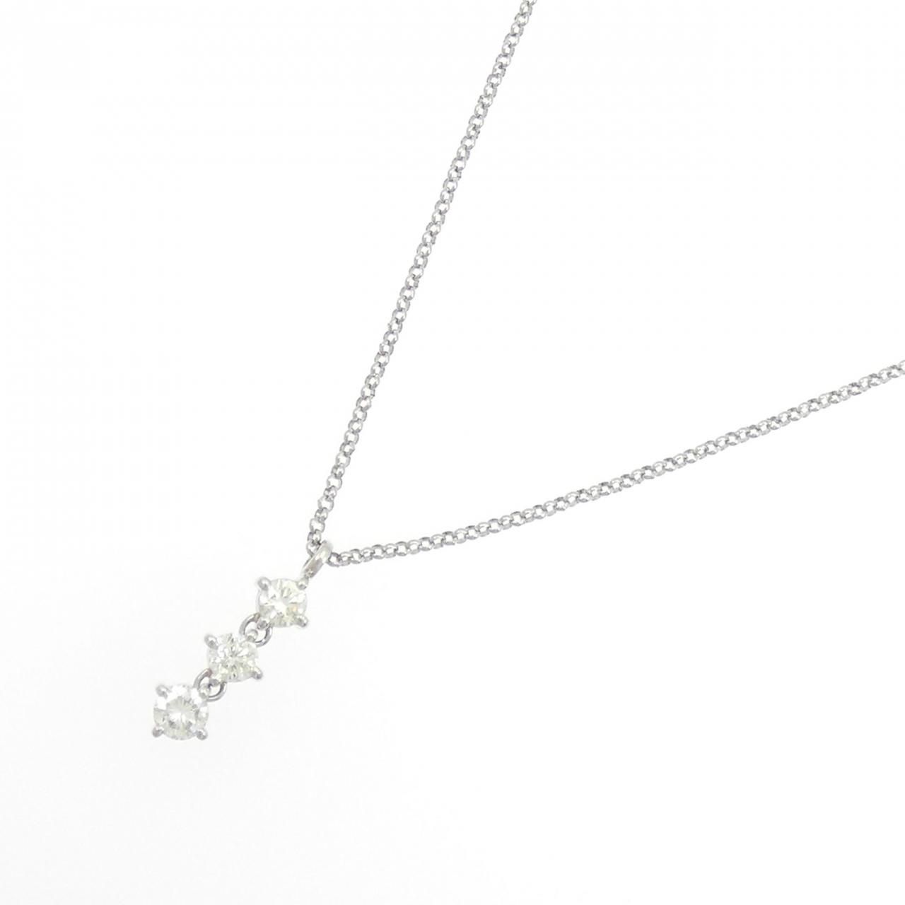 PT900|PT850 スリーストーン ダイヤモンド ネックレス 0.523CT