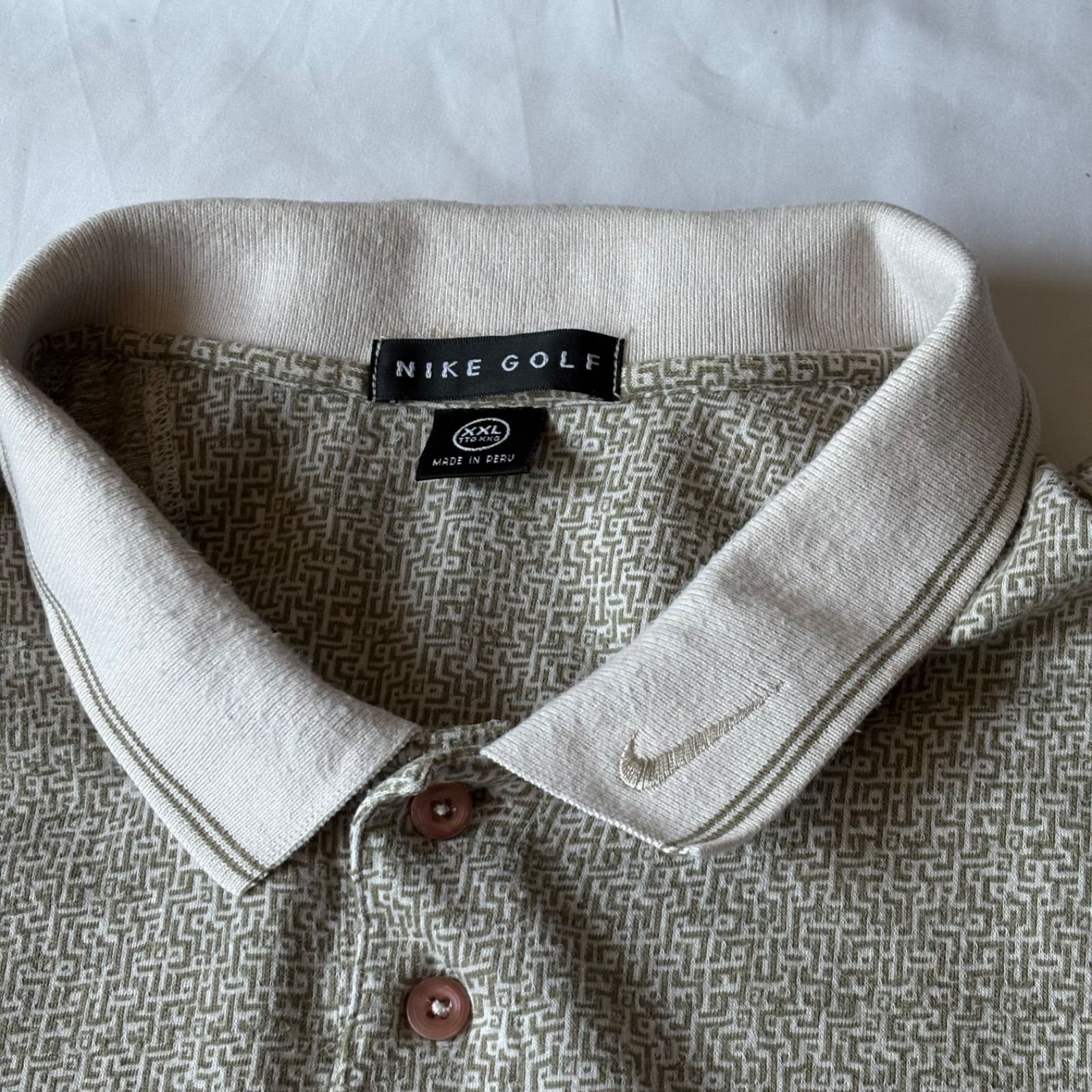 00s NIKE GOLF S/S Embroidery Pattern Polo Shirt ナイキゴルフ