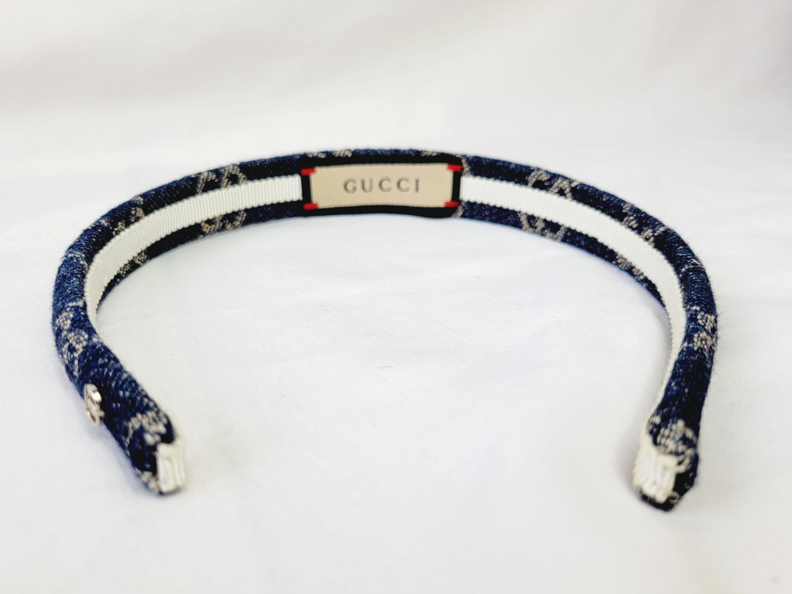 GUCCI デニムカチューシャ ロゴ入り 期間限定お値下げ】国内完売商品❗️gucci デニムカチューシャ