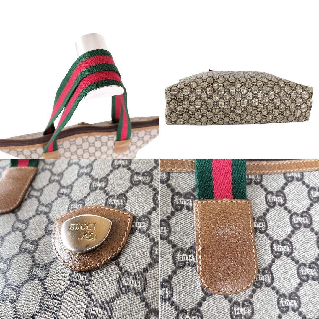 Gucci PLUS　グッチプラス シェリーライン ショルダーバッグ GG柄 トートバッグ 　PVC　オールドグッチ　ブラウン