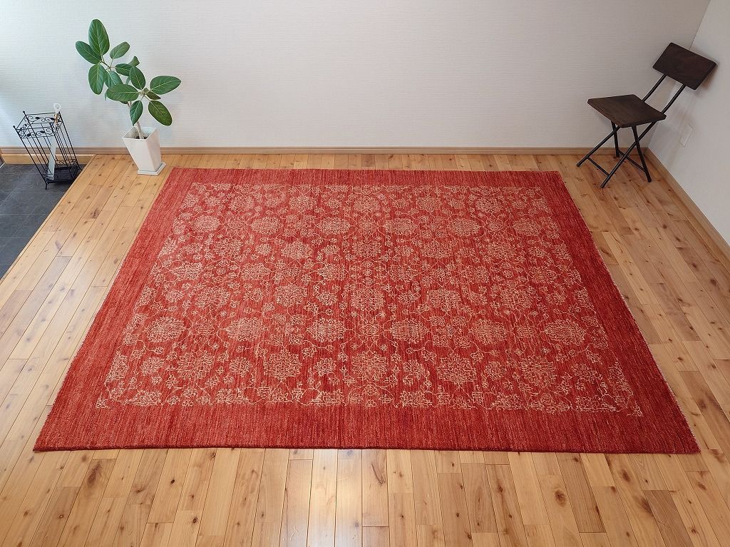 夏は涼しく冬は暖かい天然無染めラグ ガゼニラハット 肌触りが気持ちい 250x198cm D813