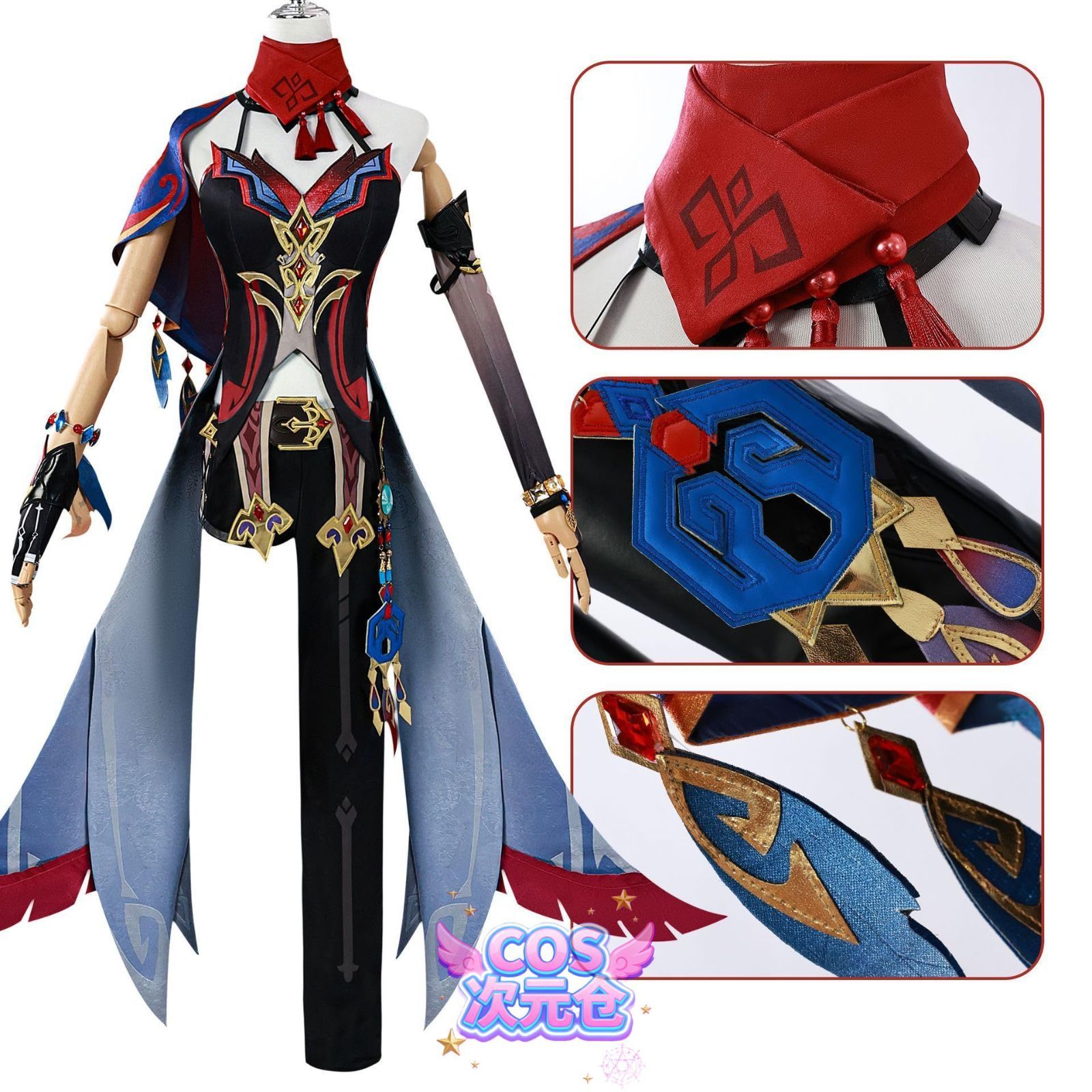 チャスカ ウィッグ 靴 COSPLEE 原神 コスプレ衣装 Genshin メンバー コスチューム -ウイッグ-靴付き 全セット 高度還元 cosplay イベント パーテ