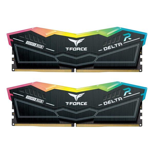 【新品】Team  チーム DELTA RGB DDR5 DESKTOP MEMORY BLACK PC5-48000 16GB 2枚組 FF3D532G6000HC38ADC01 (2637703)