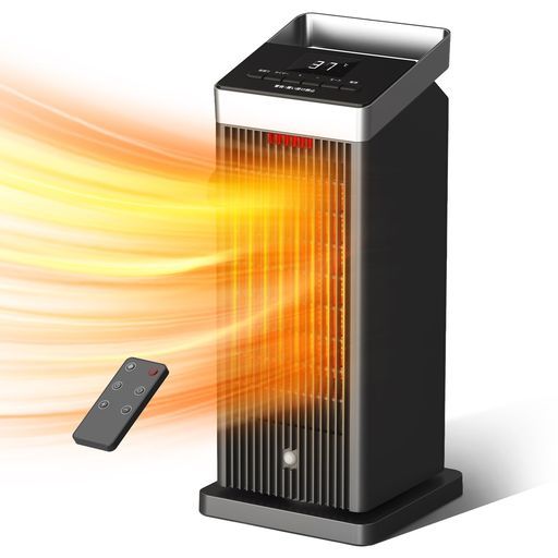BREEZOMEセラミックヒーター暖房器具1200W大風量2秒速暖タイマー設定温度調節 90°首振り3段階リモコン付きメモリー機能冷暖両用過熱保護転倒OFF四季適用省エネ温風ヒーター足元ヒータ…