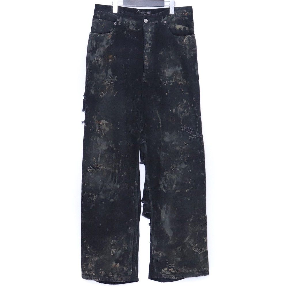 BALENCIAGA SUPER DESTROYED BAGGY デニムパンツ 745248 送料込み*BALENCIAGA*SUPER DESTROYED BAGGY パンツ (BALENCIAGA