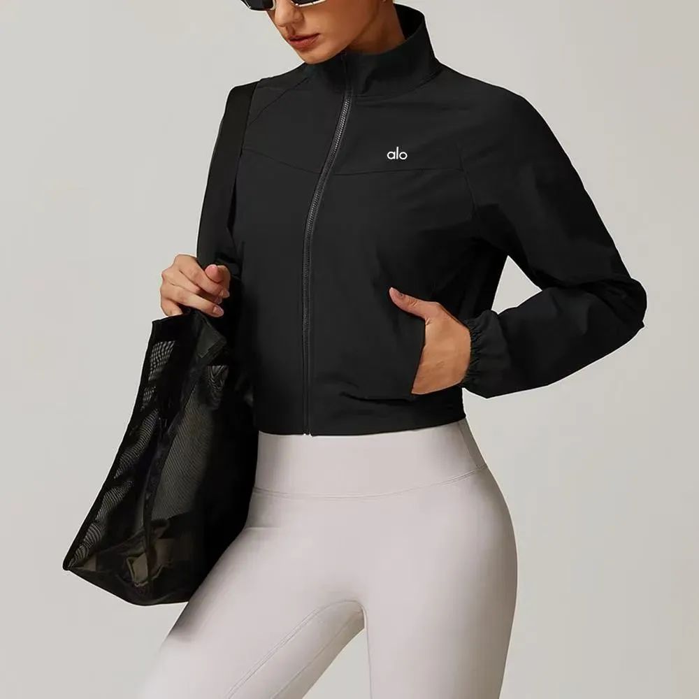 ALO YOGA ブラック ジッパー付き長袖 トレーニングウェア XS ALO Yoga
