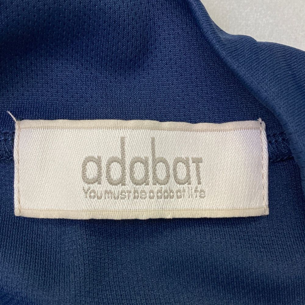 サイズ：42 ADABAT アダバット モックネック 半袖ワンピース ネイビー