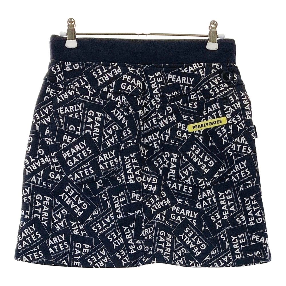 サイズ 0 PEARLY GATES パーリーゲイツ 055-1234816 スカート ステッカーロゴ柄 ネイビー系 240101535128 ゴルフウェア レディース ストスト