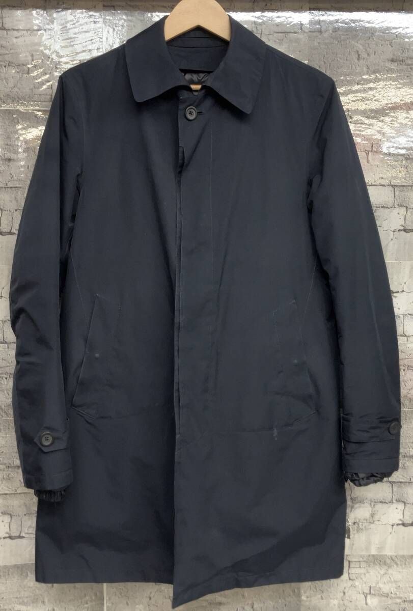 Herno ヘルノ　ステンカラーコート ネイビー　サイズ42 HERNO ヘルノ ステンカラーコート LAMINAR GORE-TEX 大きい