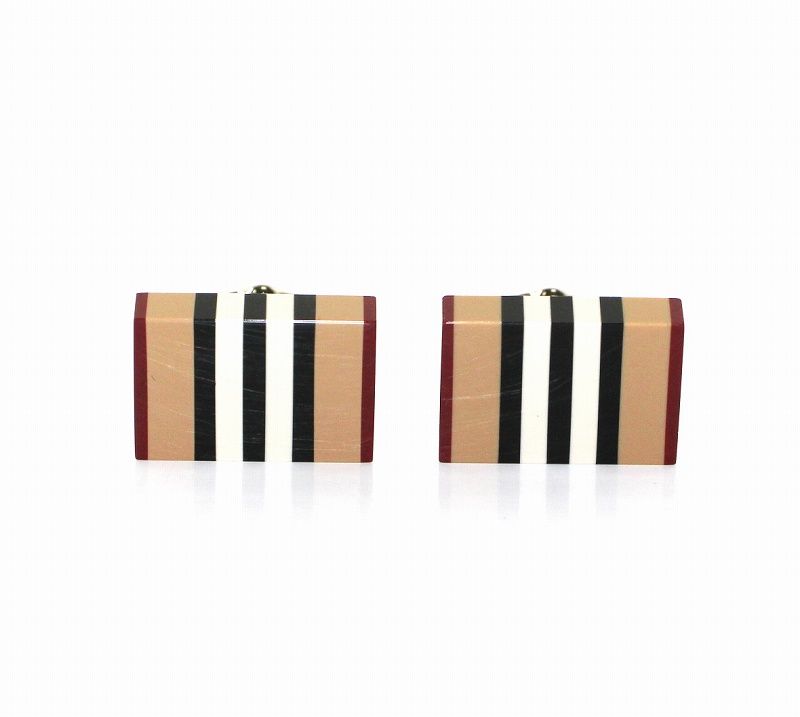 バーバリー BURBERRY CHECK STRIPE カフス カフスボタン