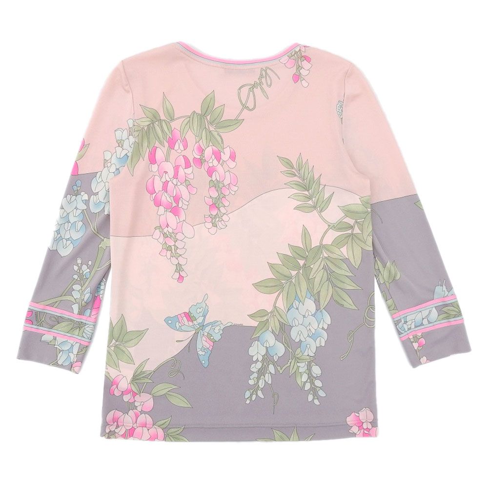 LEONARD - 美品 LEONARD PARIS レオナールパリ フラワープリント シルク100% ブラウス 40 ピンク レディース 古着 中古 USED 美品 LEONARD PARIS レオナールパリ フラワープリント シルク100