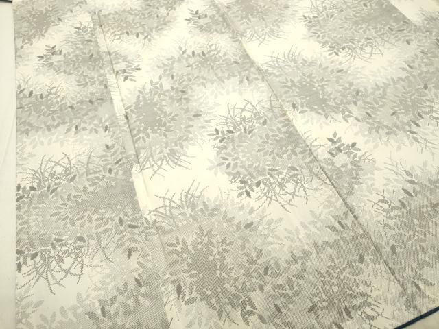 平和屋着物○本場大島紬 白大島 9マルキ 草葉文 正絹 逸品 DAAS2346tw  