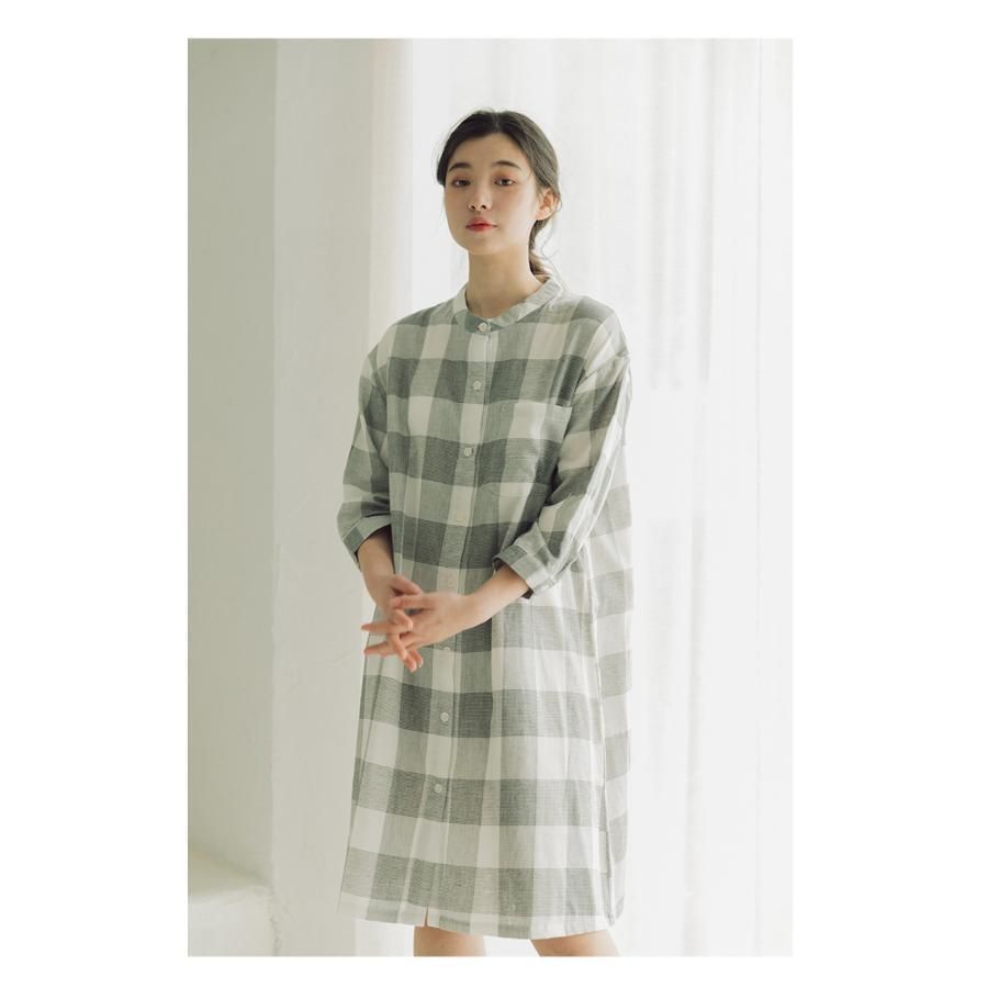 当店の商品全て正規品！ 年中使える 七分袖 コットン100％ ダブルガーゼ ワンピースパジャマ 綿100％ レディース 前開き 授乳 入院時 マタニティ 母 女性 寝間着 【２０１４最新作】