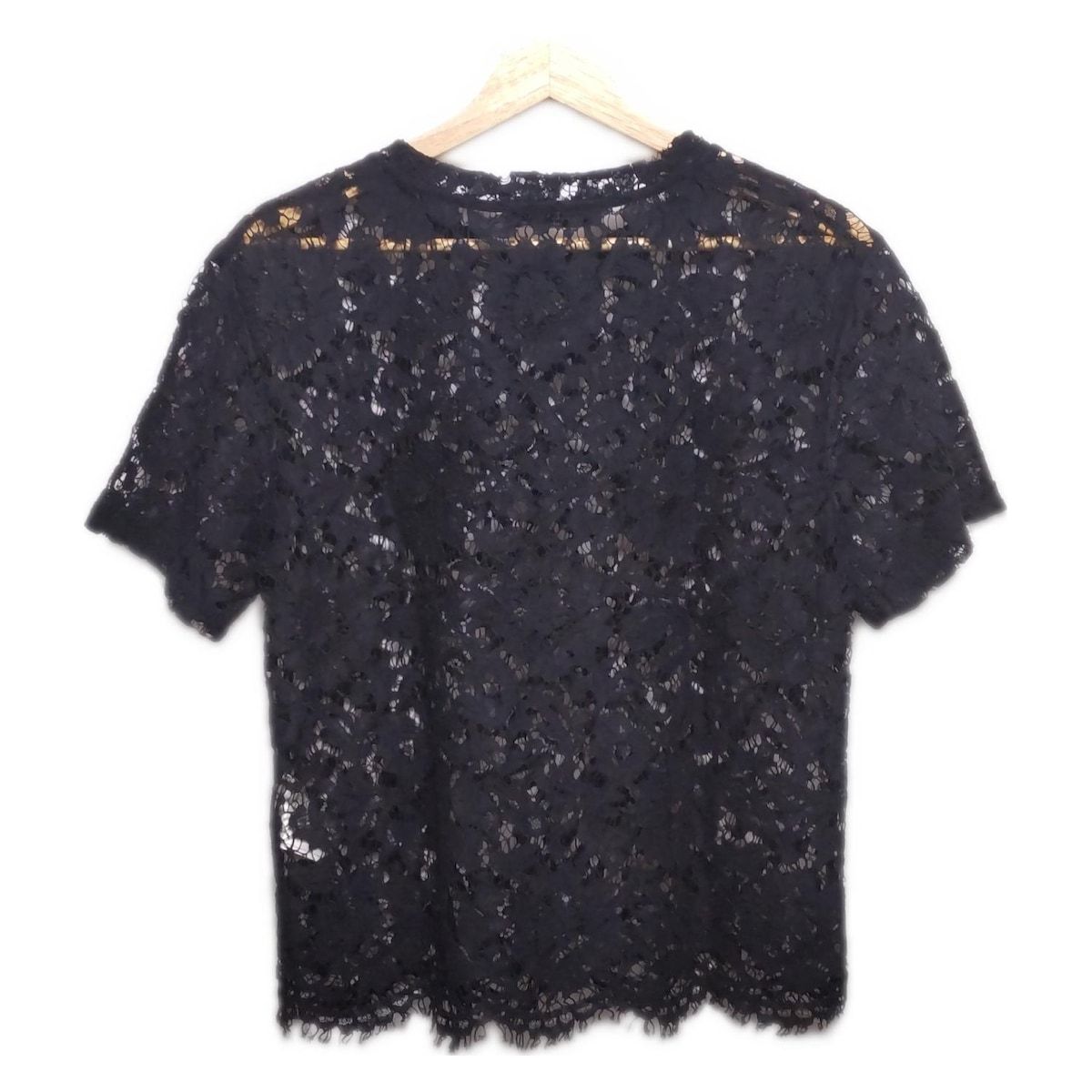 VALENTINO バレンチノ 半袖カットソー サイズXXS XS レディース - 黒 総レース VLTNロゴ