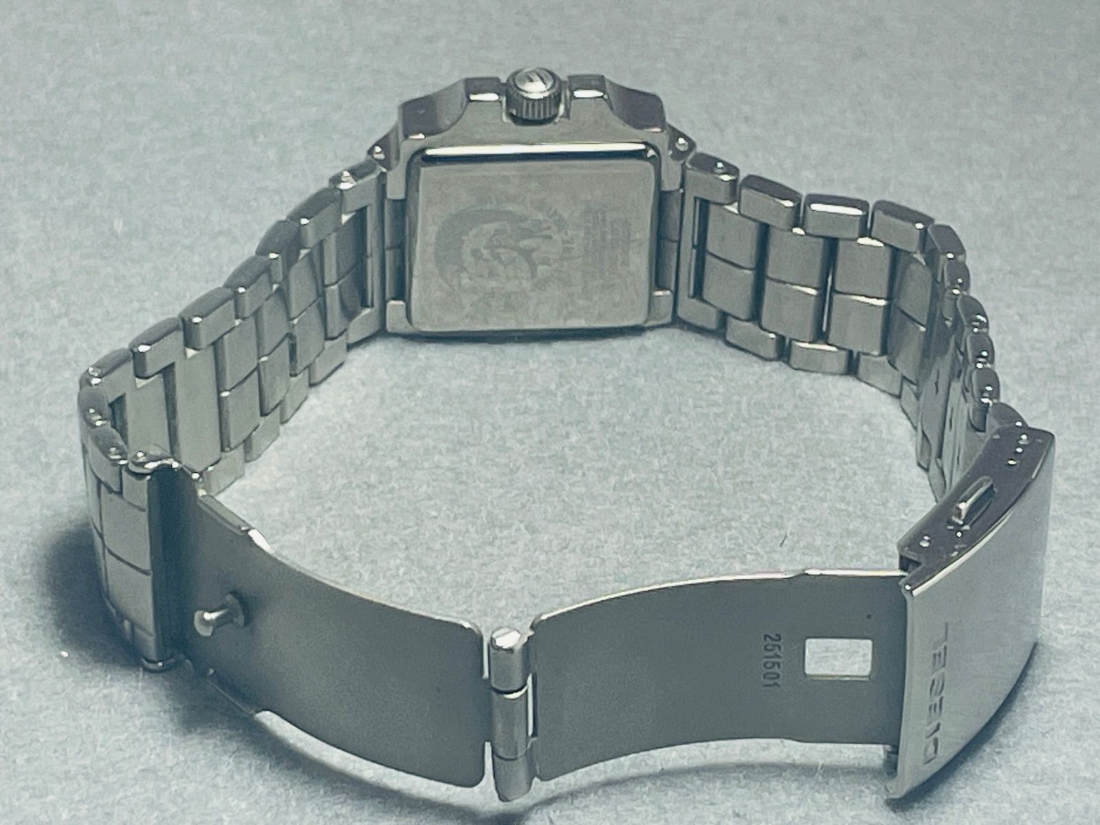 DIESEL ディーゼル DZ-1087 パープル デイト スクエア スタッズ メンズ 