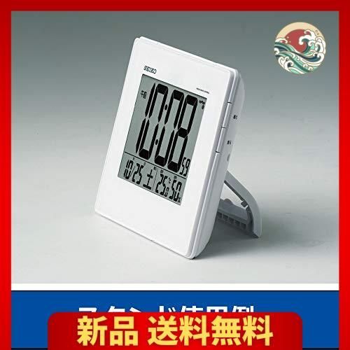 01:白パール セイコー クロック 目覚まし時計 電波 デジタル 掛置兼用 カレンダー 温度 湿度 表示 大型画面 白 パール SQ770W SEIKO  - メルカリ