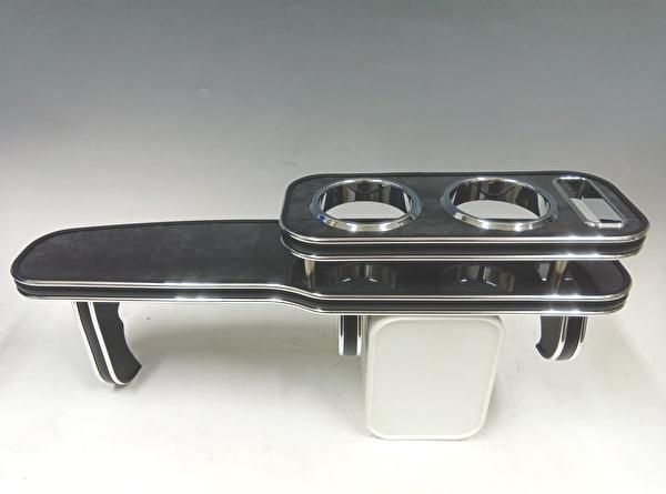 30ヴェルファイア|アルファード前期 15|1～ フロントテーブル ブラックウッド BKｘシルバー 携帯右