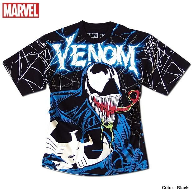 MARVEL マーベル VENOM ヴェノム ベノム Tシャツ 半袖 総柄