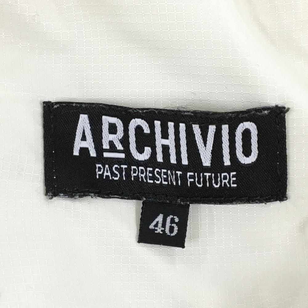 アルチビオ 中綿パンツ アイボリー×白 裏起毛 異素材 ジップポケット