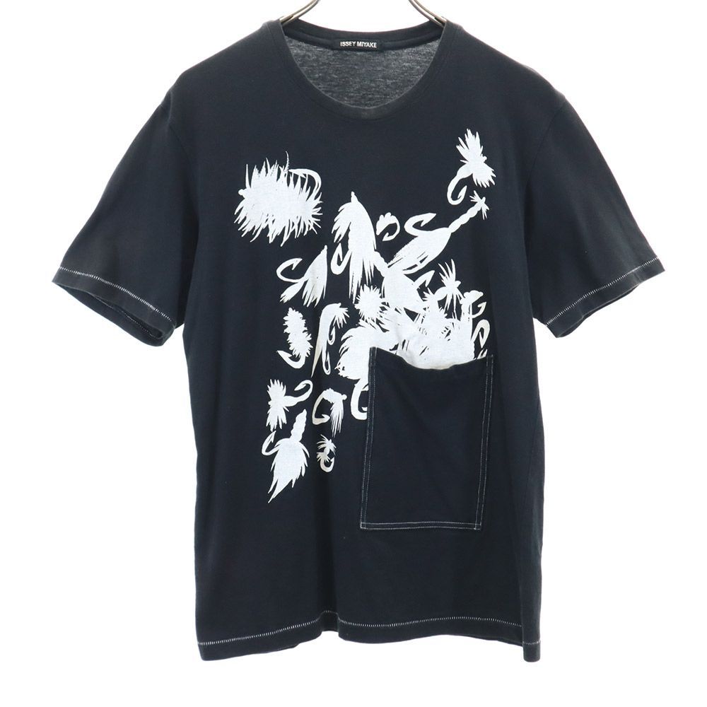 美品 日本製 ISSEY MIYAKE MEN イッセイミヤケ 洒落感◎ 総柄 2B ジャケット ネイビー 1