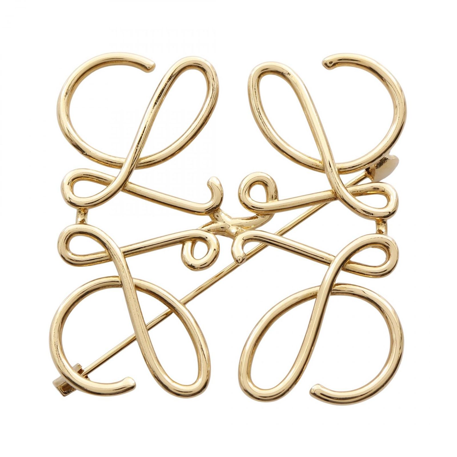 ロエベ LOEWE ブローチ アナグラム 111.25.020 ゴールド GP（ゴールド