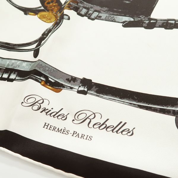 【超美品】HERMES カレ90 Brides Rebelles 馬具の抵講 HERMES エルメス カレ90 Brides Rebelles 馬具の抵講 大判