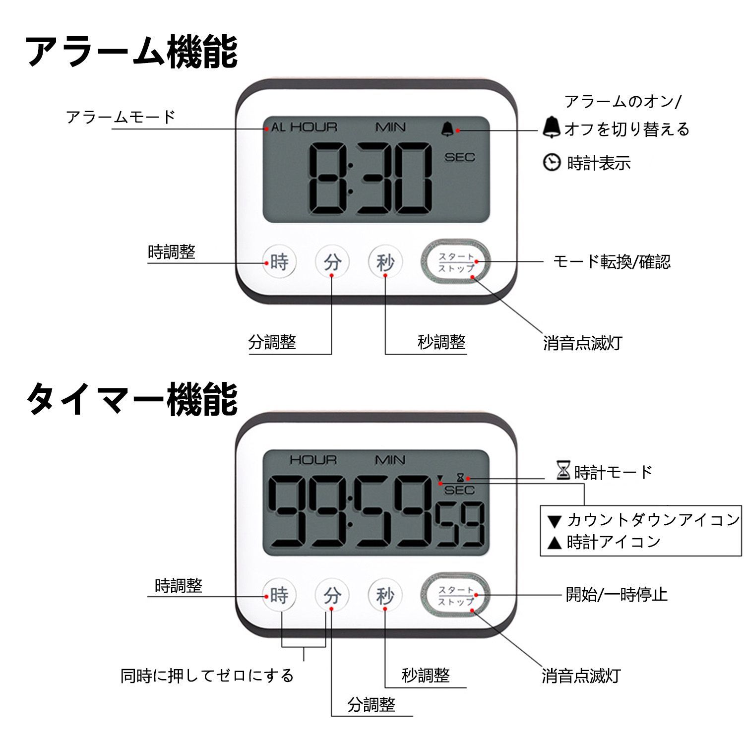 ホットセール 新品 未使用 大画面 勉強 デジタル タイマー マグネット 無音ストップウォッチ 時計 その他 Lavacanegra Com Mx Lavacanegra Com Mx
