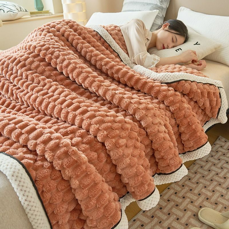 毛布 お洒落 カシミヤ調  ウール もこもこ毛布 クイーンサイズ ダブルサイズ 180cm×200cm お洒落 かわいい ふわふわ フリース ひざ掛け ブランケット