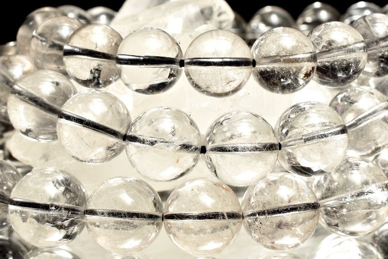高透明◇繊細銀針 シルバールチルクォーツ 11.5mm ブレスレット 1個