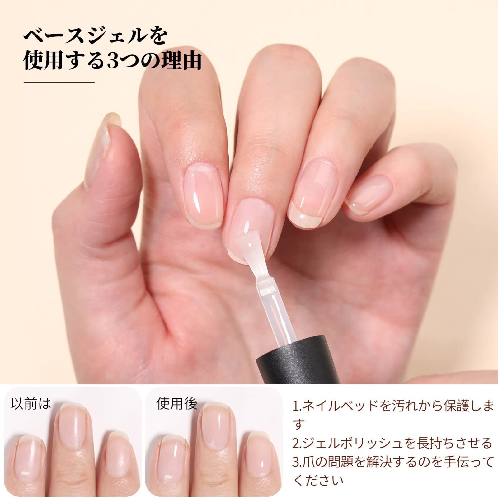 【noe】Pregel ネイルベースコート・トップコート 6個セット Amazon | カラージェル ワンステップジェル トップコート不要