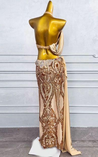 ベリーダンス オリエンタル衣装 インナー付 ゴールド オーダーメイド