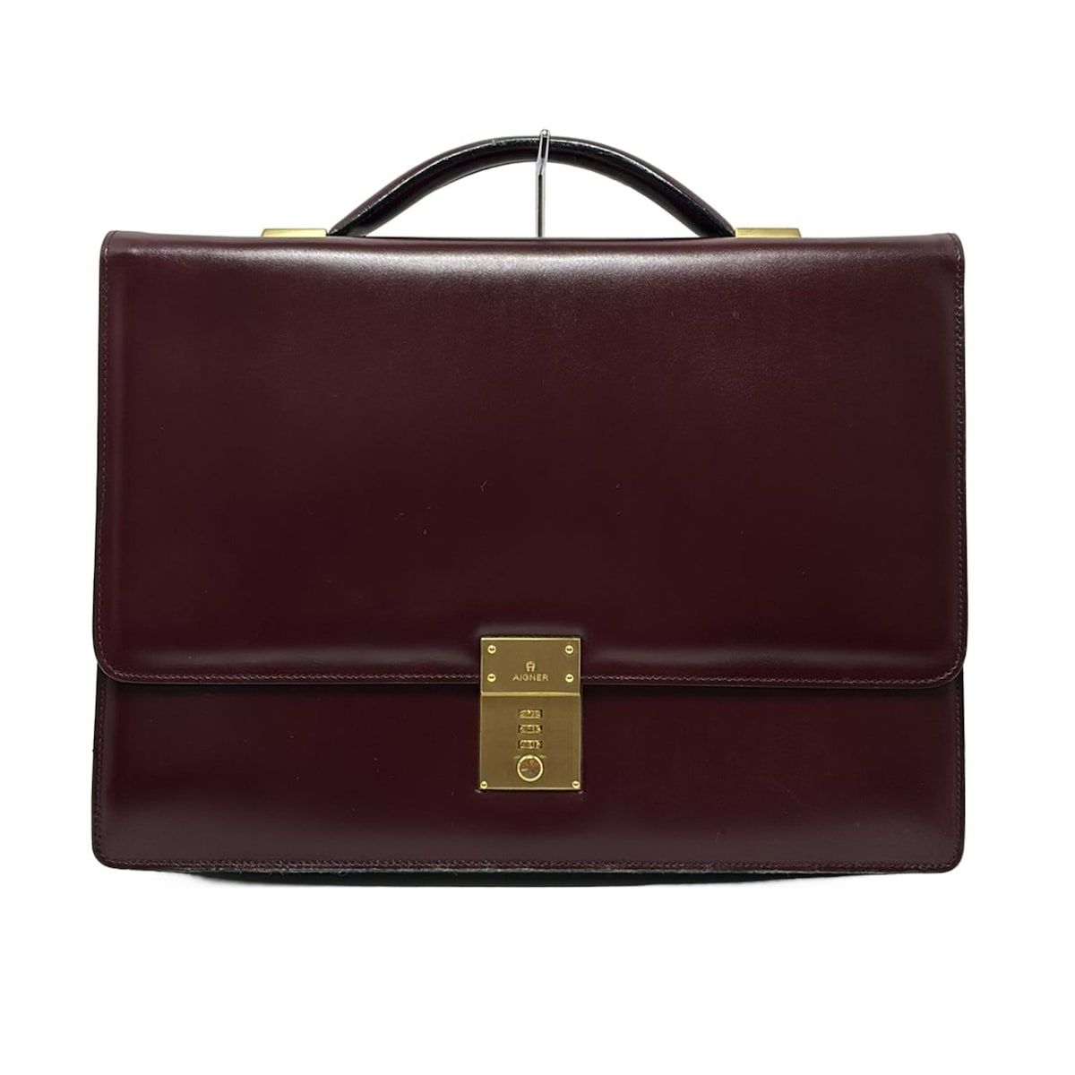 AIGNER アイグナー ビジネスバッグ - ボルドー 本体ロックナンバー 713 レザー