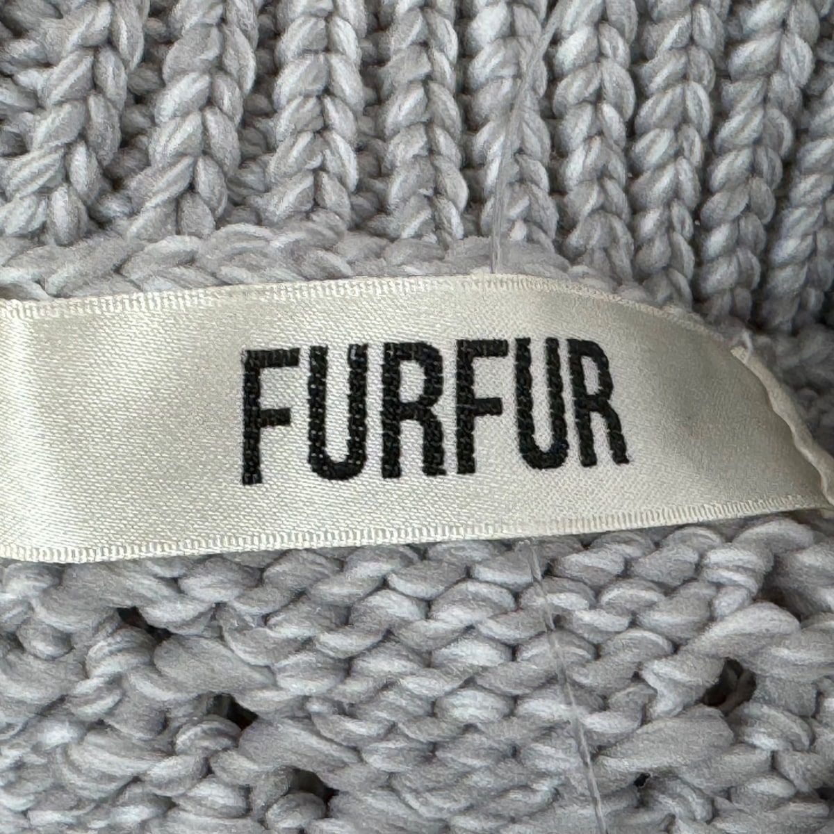 furfur(ファーファー) 長袖セーター サイズF レディース美品  - グレー×白 ハイネック