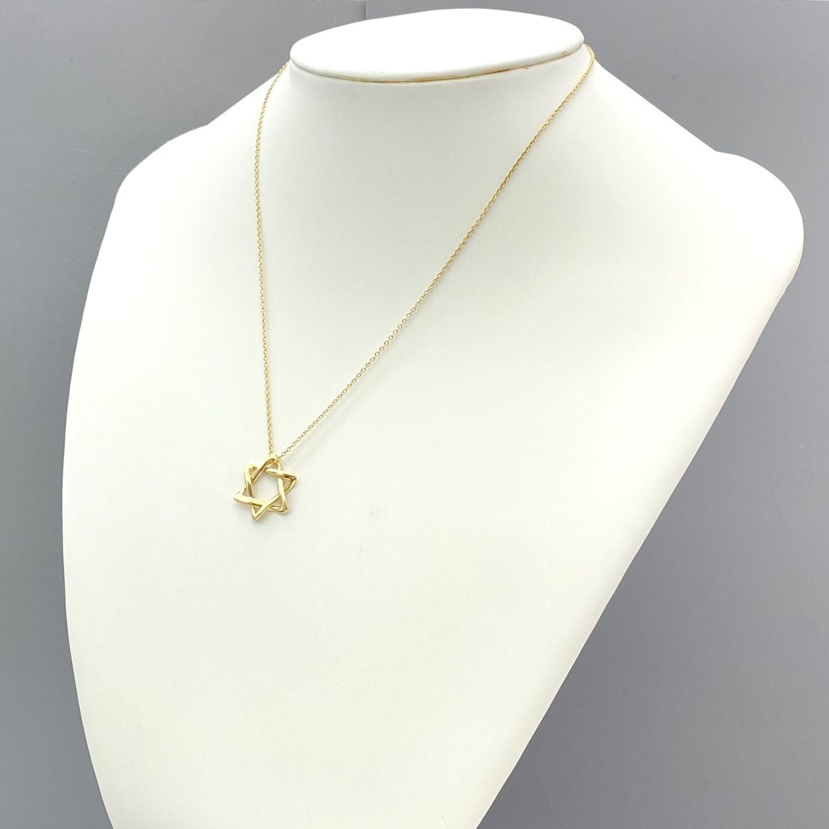 ティファニー TIFFANY&Co. スター オブ ダビデ ネックレス YG イエロー 