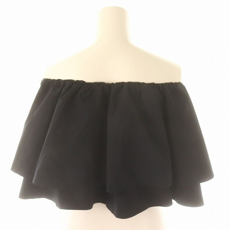 クードル COUDRE プラスペプラム ブラウス プルオーバー 黒 ブラック