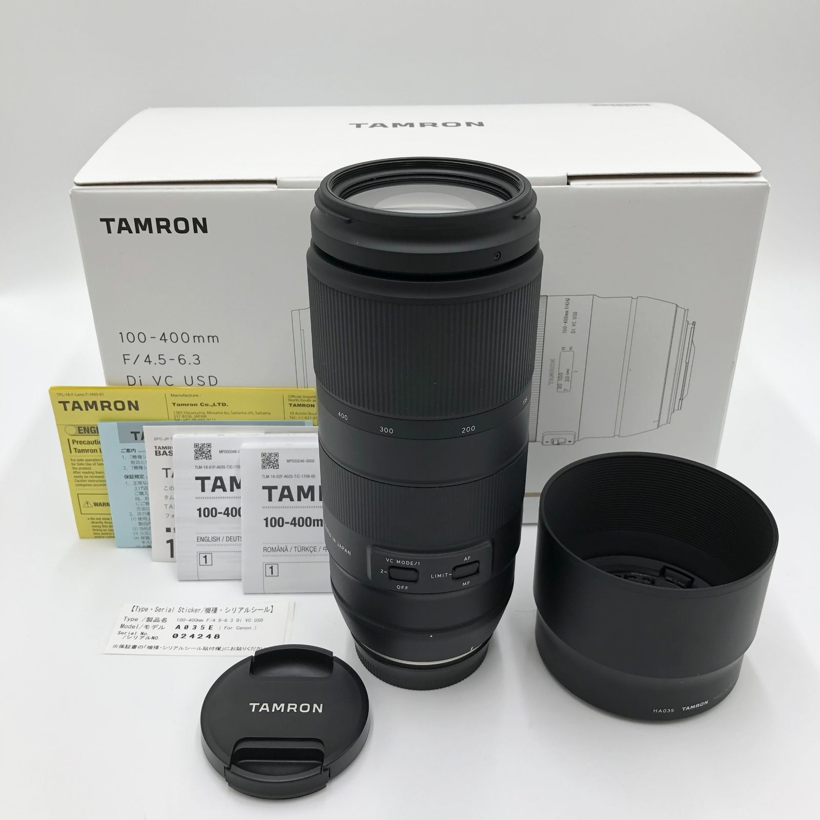 TAMRON 超望遠ズームレンズ 100-400mm F4.5-6.3 Di VC USD キヤノン用 フルサイズ対応 A035E
