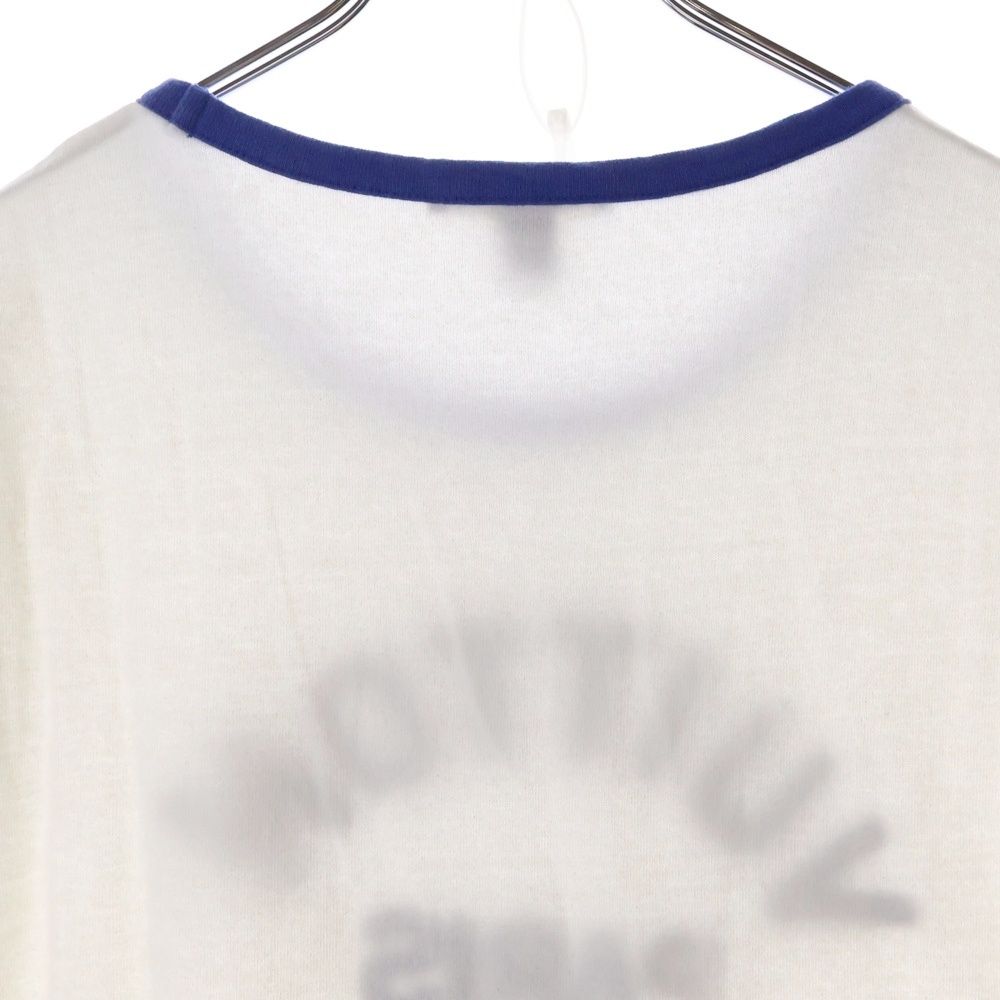 LOUIS VUITTON ルイヴィトン 23AW カレッジロゴボーダートリム半袖Tシャツ 1ABCFP ホワイト レディース LOUIS VUITTON (ルイヴィトン) 23AW カレッジロゴボーダートリム