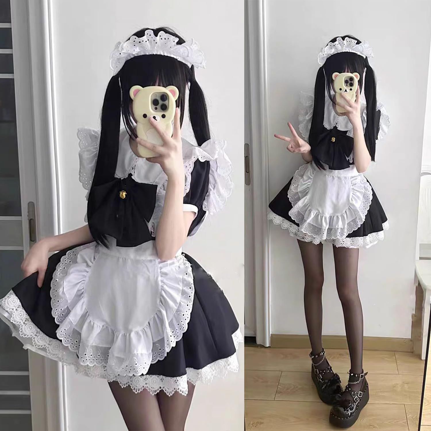 新品 [AOTYP] メイド服 コスプレ コンカフェ メイド レース