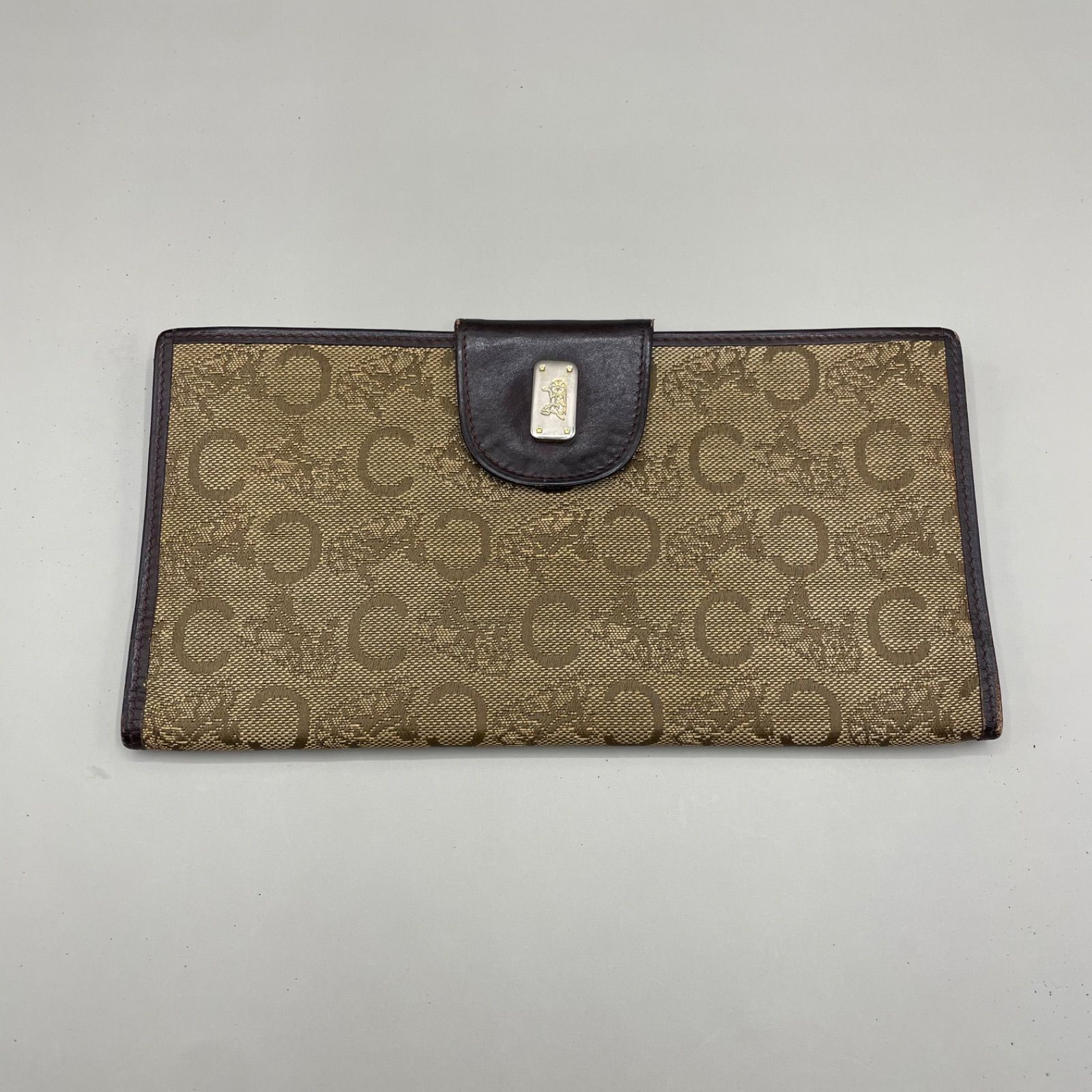 良品 CELINE セリーヌ 長財布 ロングウォレット マカダム柄 馬車柄